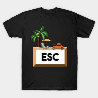 Esc Vacation Escape Key Professional Programmer T-Shirt